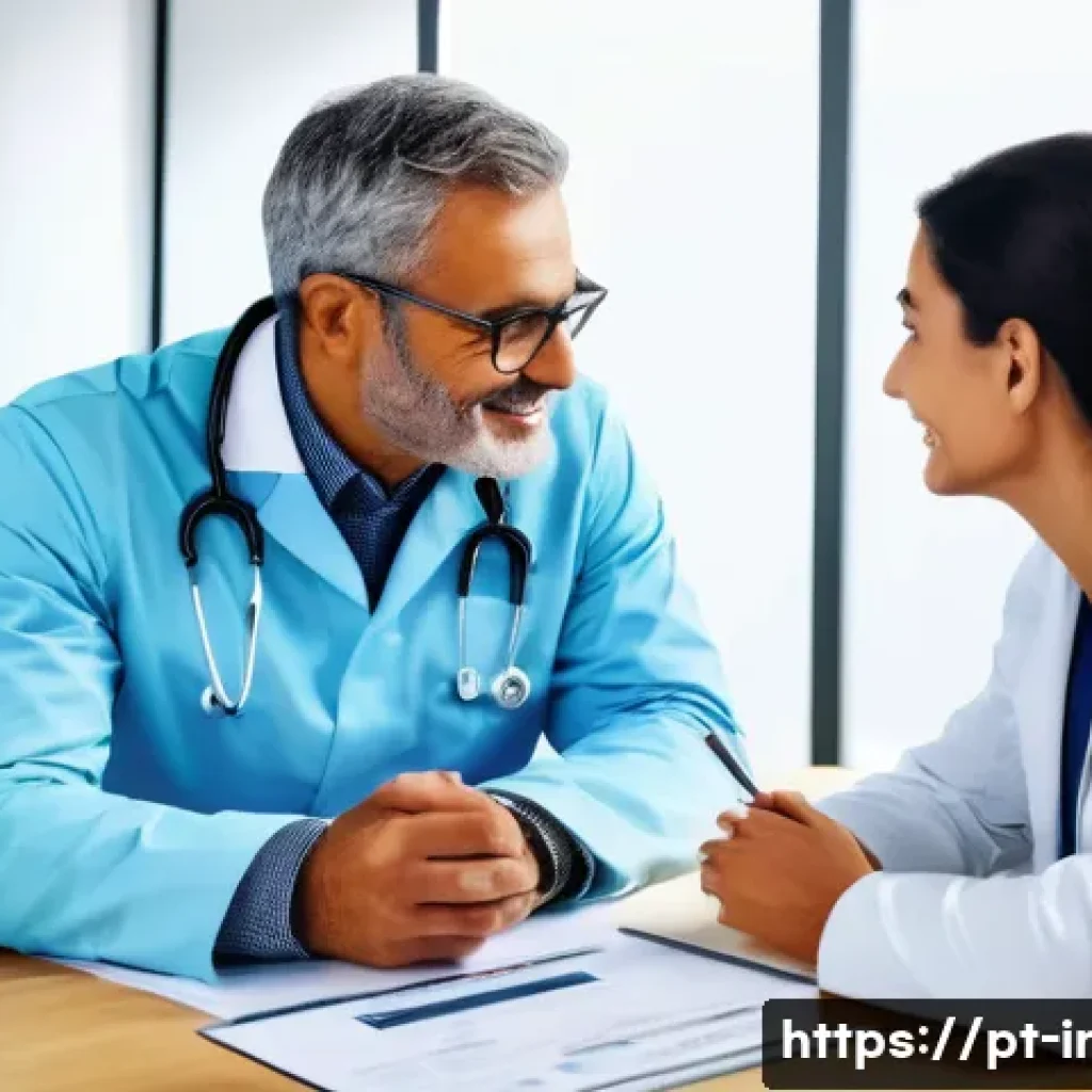 건강보험료 절약 방법 - A professional consultation scene inside a modern Brazilian medical clinic, featuring a middle-aged ...