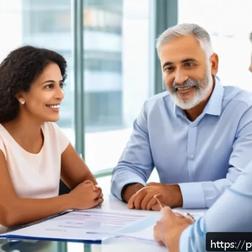 Home 28 암보험 가입 시 유의점 - A professional, warm insurance agent explaining cancer insurance coverage options to a middle-aged B...